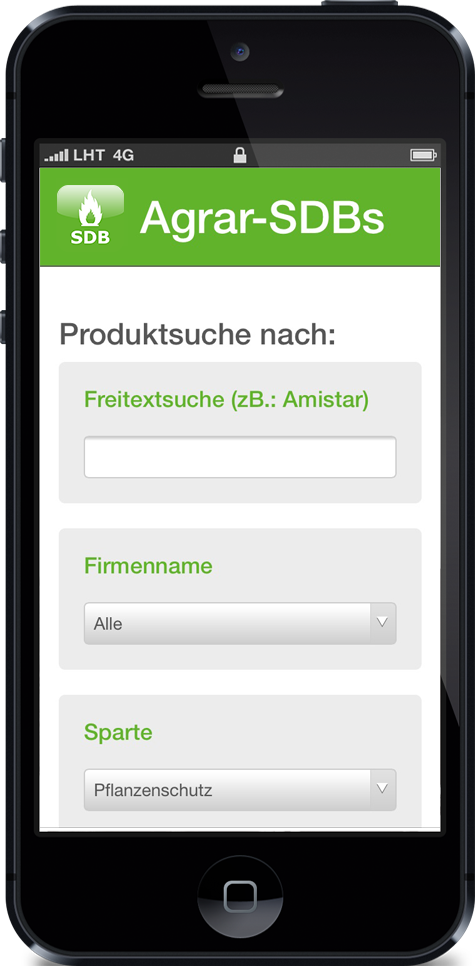Agrar-SDB App – Suche