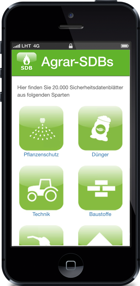 Agrar-SDB App – Startbildschirm